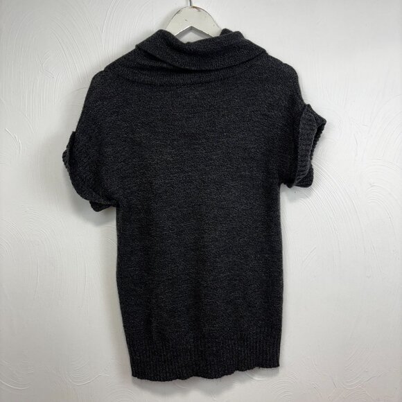 Dressbarn Sweater Dress Short Tunic Style Gray Button Short Sleeve Knit Womens M - Picture 6 of 6